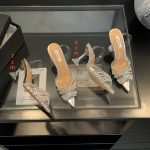 2024 Crystal Rhinestone Pointed Toe Slingback Sandals Transparent Fairy Style High Heel Celebrity Chic 35-40